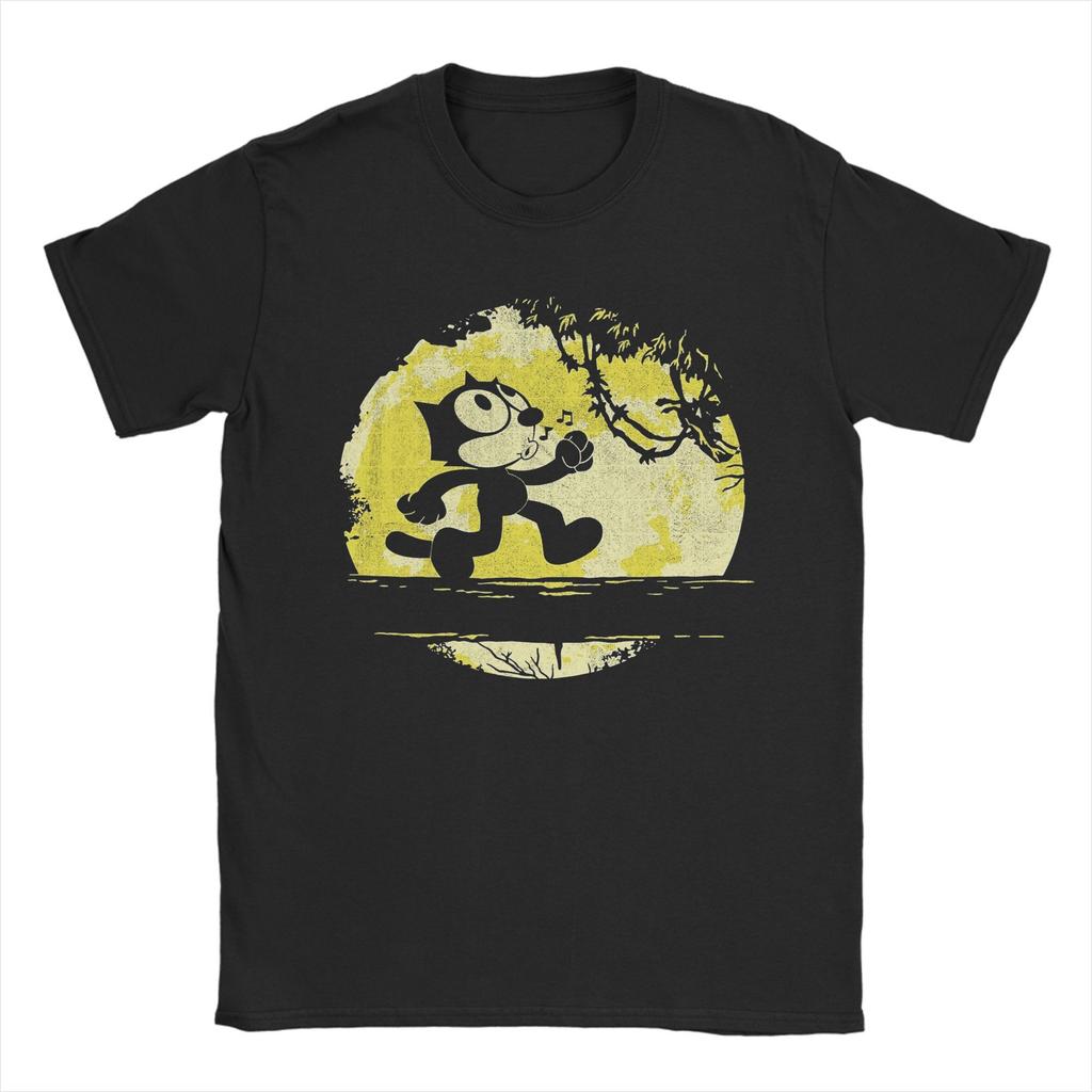 T-shirt à Manches Courtes Imprimé Graphique pour Hommes Femmes F-Felix le Chat Dessin Animé 100% Coton Vêtements T-shirts