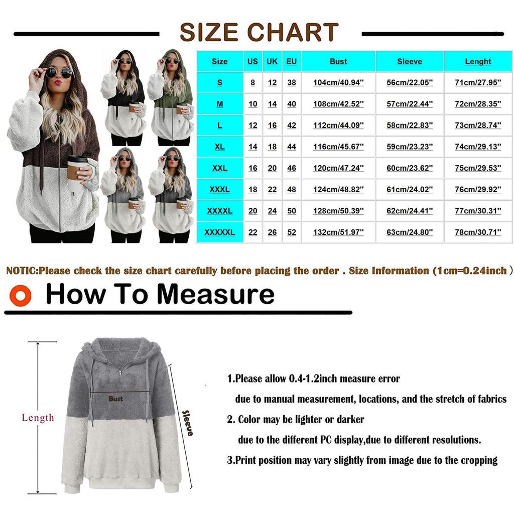 Women's Color Block Pullover Hoodie Half Zip Sherpa Fleece Sweatshirt Long Sleeve Casual Warm Outerwear
