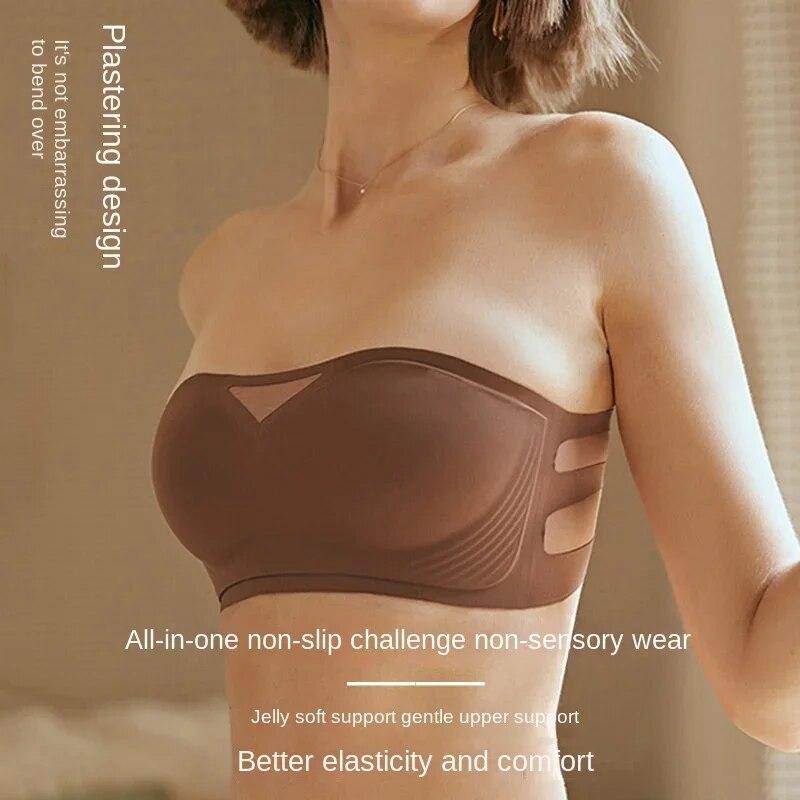 Dámské sexy podprsenka bez ramínek protiskluzová pevná neviditelná podprsenka push up bezdrátové bezešvé spodní prádlo bez ramínek spodní prádlo bralette
