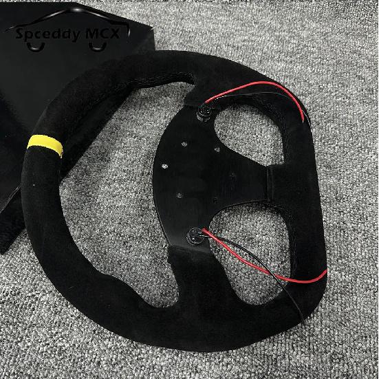 Type D 13inch 325mm Car Gaming Simulation Racing Steering Wheel Suede Leather Universal 6 Bolt 70mm Car Sports Steering Wheel