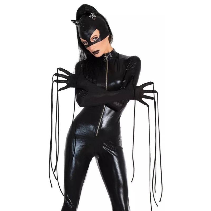 

Sexy Demon Vampire Halloween Patent Leather Batman Costume, Cosplay PLAY M