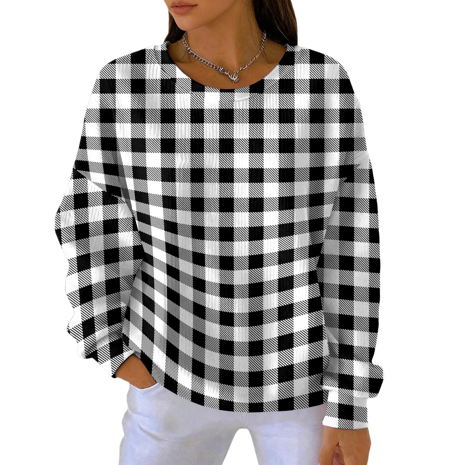 

Женская мода Повседневный пуловер с градиентным принтом тай-дай, спортивный топ с длинным рукавом L чёрный