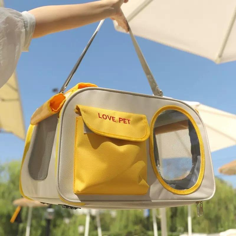 HOOPET Cat Bag Outdoor Portable Kitty Dog Backpack Capsule Cats Cage Breathable Portable Pet Bag Large Capacity Bag For Pets