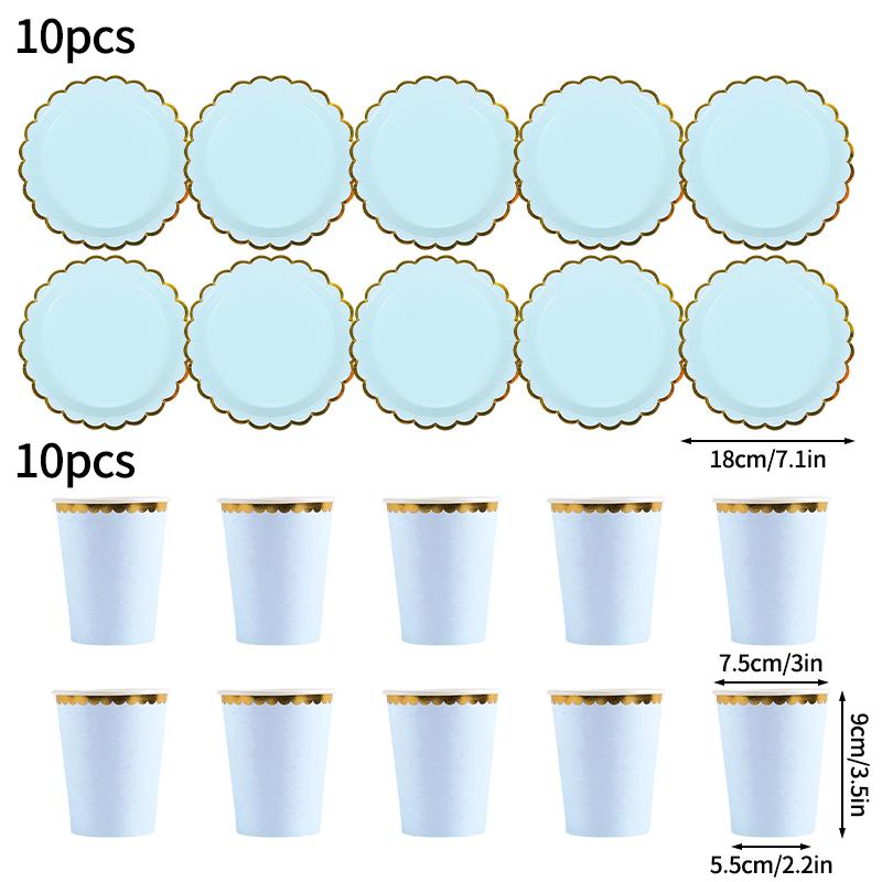 Disposable Party Paper Plate Birthday Decoration Disposable Birthday Plate Dishes Cup Baby Shower Wedding Disposable Camping