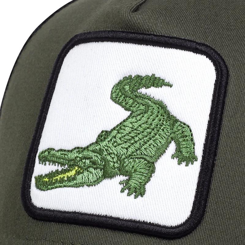 Unisex Baseball-Netzkappen mit Krokodil-Stickerei, Outdoor, verstellbar, Frühling und Sommer, lässiger Sonnenschutzhut