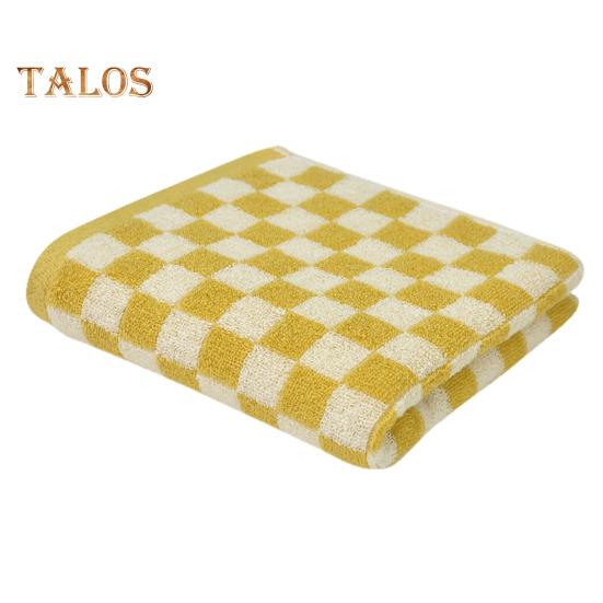 

Полотенце для рук из чистого хлопка с клетчатым принтом, легкое, впитывающее воду декоративное полотенце, быстросохнущая мочалка для спортзала жёлтый