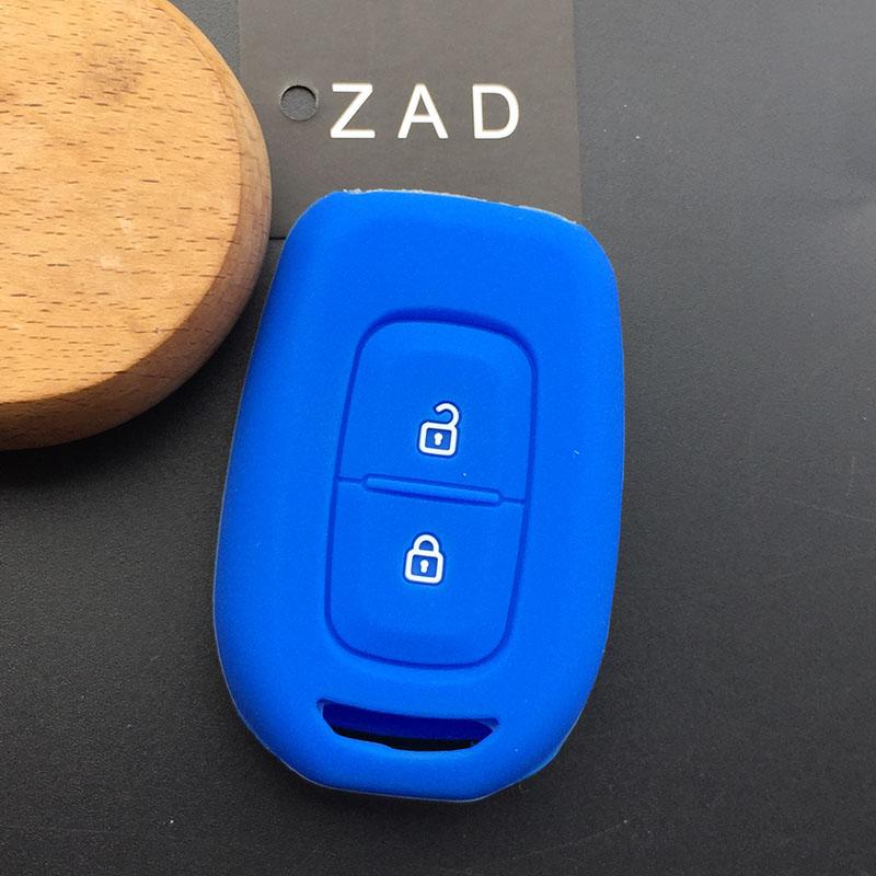 ZAD Silicone rubber car key cover case shell set for Renault Duster dacia scenic master megane 2 button remote key cover