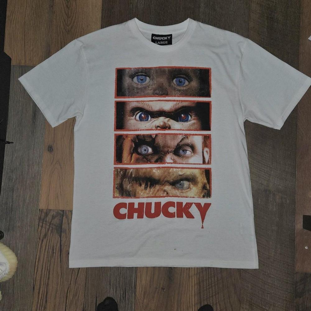 Chucky Movie Child s Play White short sleeve Rare Design T shirt L
