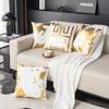 2pcs 45*45cm Nordic Luxury Hot Stamping Pillowcases Gold Patterned Short Plush Pillowslip White and Black Square Pillow Cover