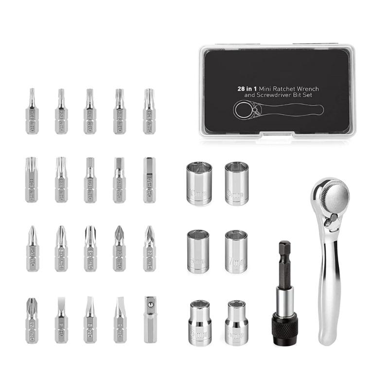 

Multifunctional 72 Tooth Miniature Ratcheting Wrench Kit Includes Magnetic Hexagonal Driver And Ergonomic Nonslip Handle 1