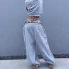 European and American Street Double Waisted Spliced Hip-hop Casual Embroidered Sports Pants