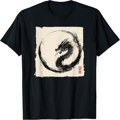 Eastern Dragon Majesty_ Vintage Ink Art Collection T-Shirt