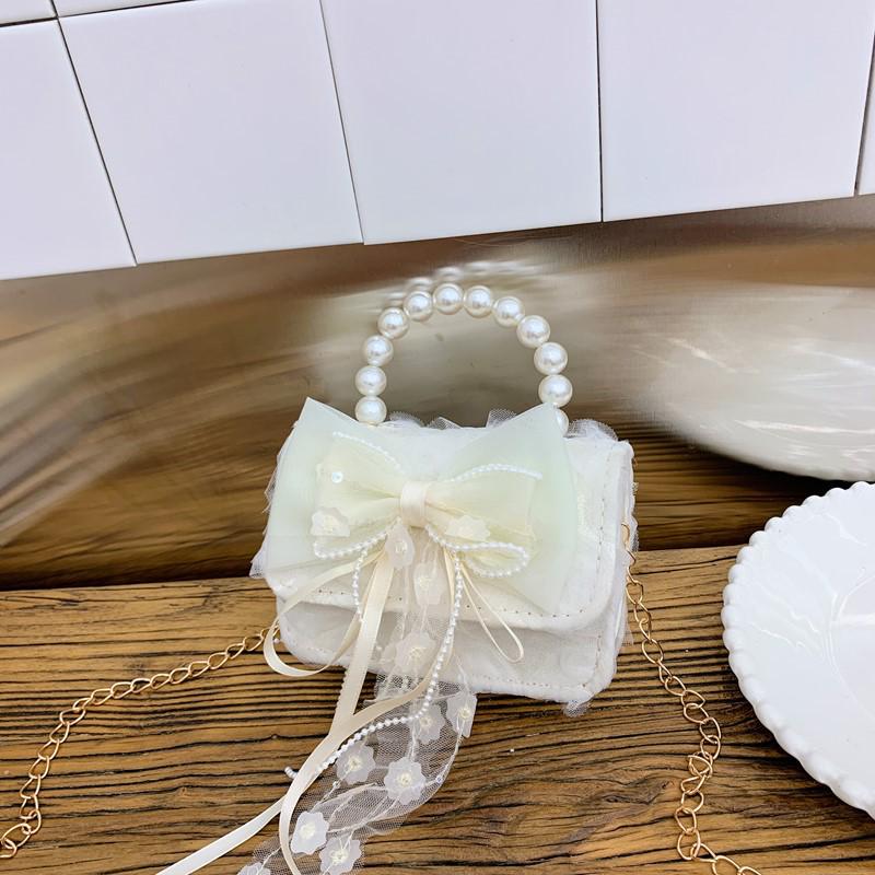 2025 Kinder Prinzessin Perle Schleife Umhängetasche