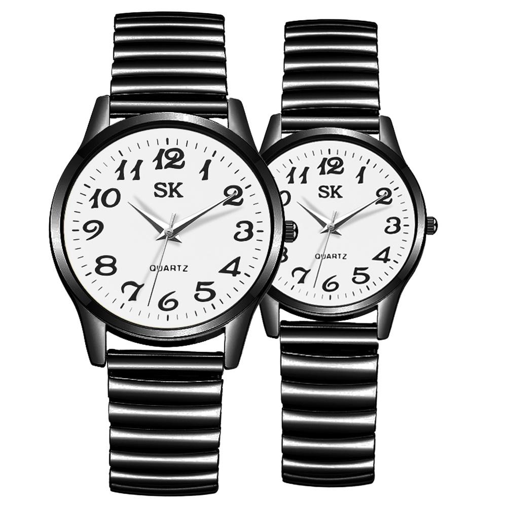Men's Women's Bussiness Watch Couple Watch Set Romantic Bohemian Style Elastic Strap Quartz Watch Set (Box Not Included)
