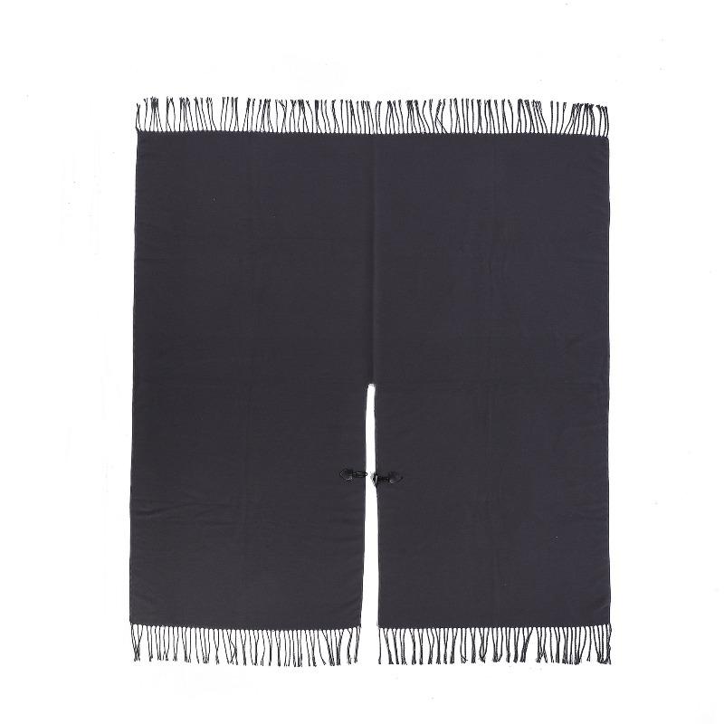 Women’s V‑Neck Knitted Poncho Cape with Toggle Buckle – Mid‑Length Autumn Winter Fringe Shawl Cardigan