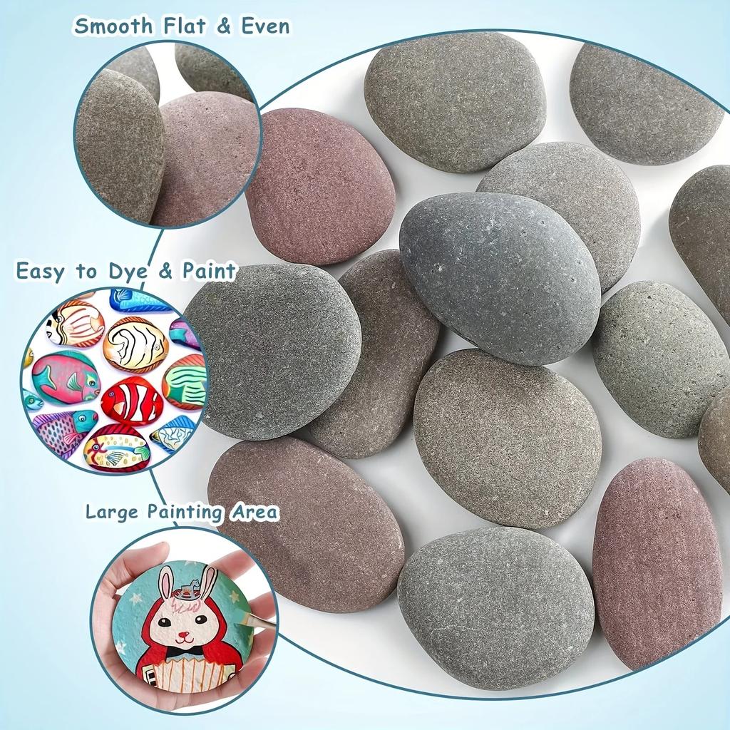 A Top Quality 12 Piece Hand-Painted River Stones for Art Craft And Garden Decorations Ideal for DIY Projects And Outdoor Design