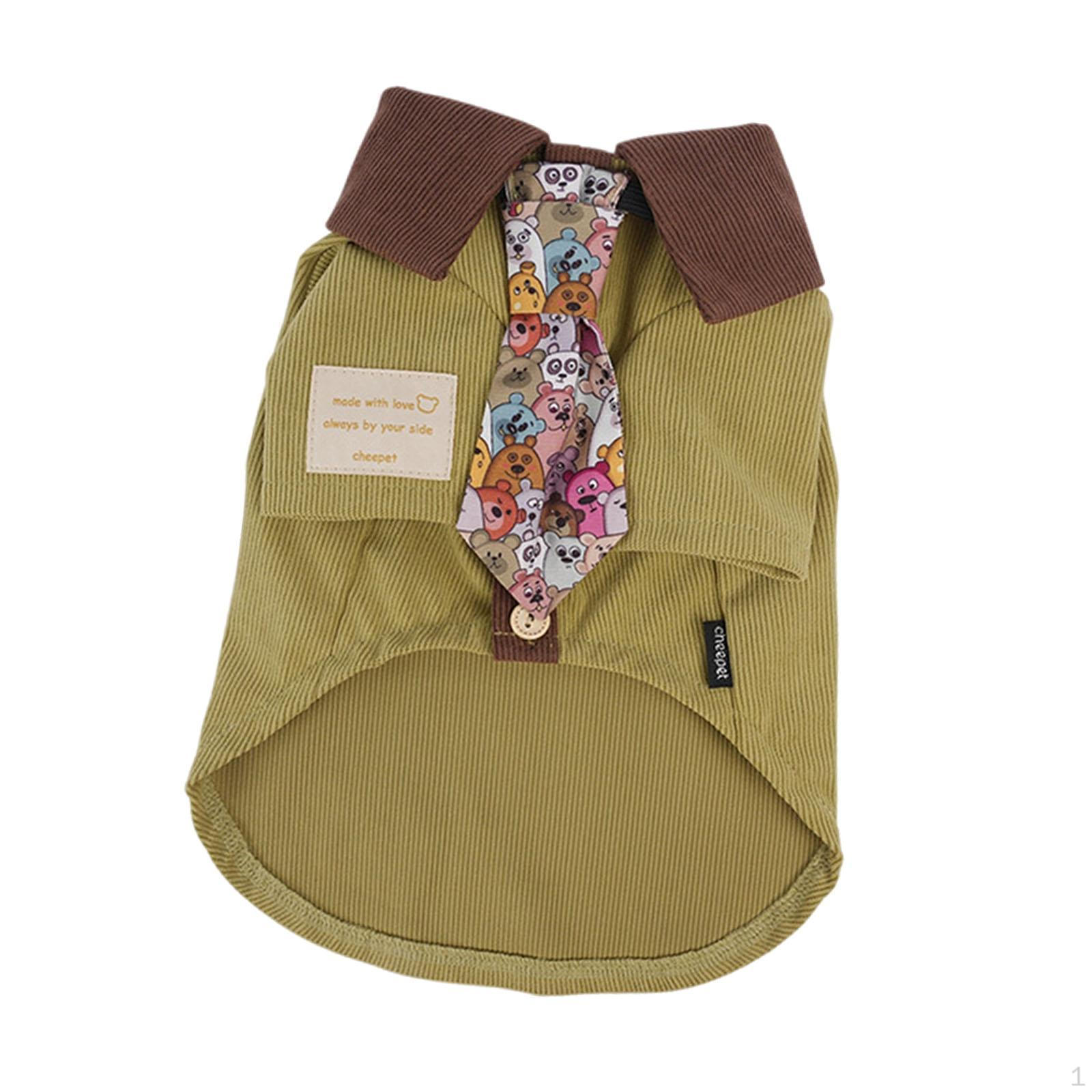 

Dog Shirt Autumn Winter Outfit Vintage Design Comfortable Clothes Corduroy Button Down for Holiday XXL