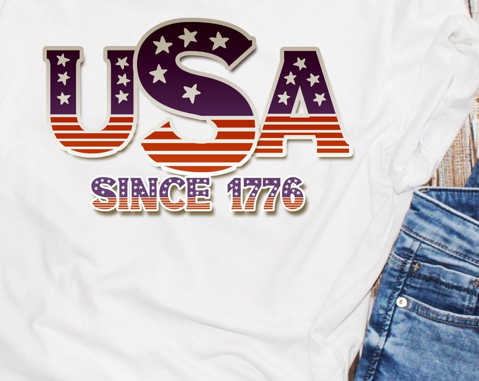 USA Since 1776, patriotic tshirt, patriotic tee, great holiday gift, fun patriotic tshirt, made in the USA XL