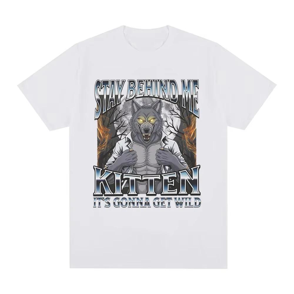 _Little Kitty, Don't Go Away, The Show Is About To Begin!_ T-shirt; Fun _I'm The Werewolf_ Emoji Women's Short-sleeved T-shirt