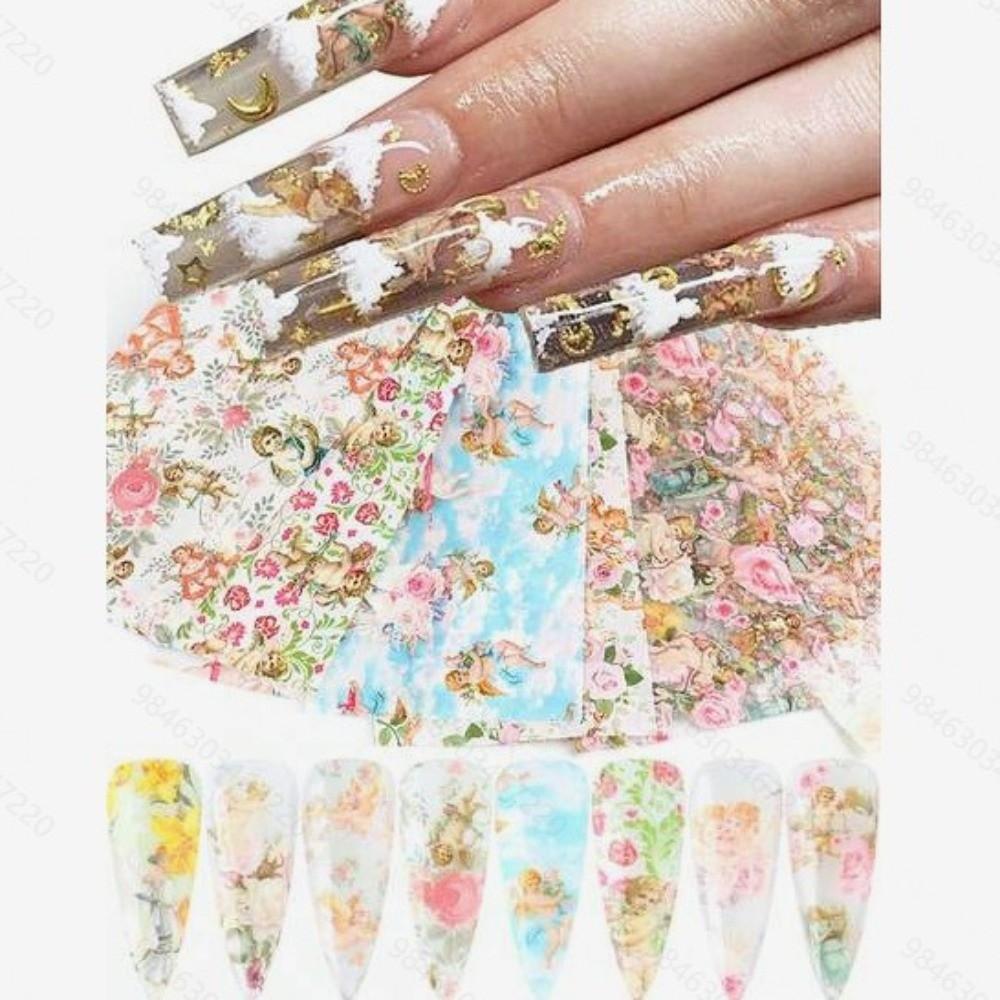 Stripe Pattern Nail Stickers The Starry Sky Nail Decals Professional Nail Foils  Nail Decoration