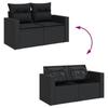 VidaXL Salon de Jardin avec Coussins 10 pcs, Canapés de Terrasse, Ensemble de Meubles de Patio, Mobilier d'Extérieur, Noir 3256664