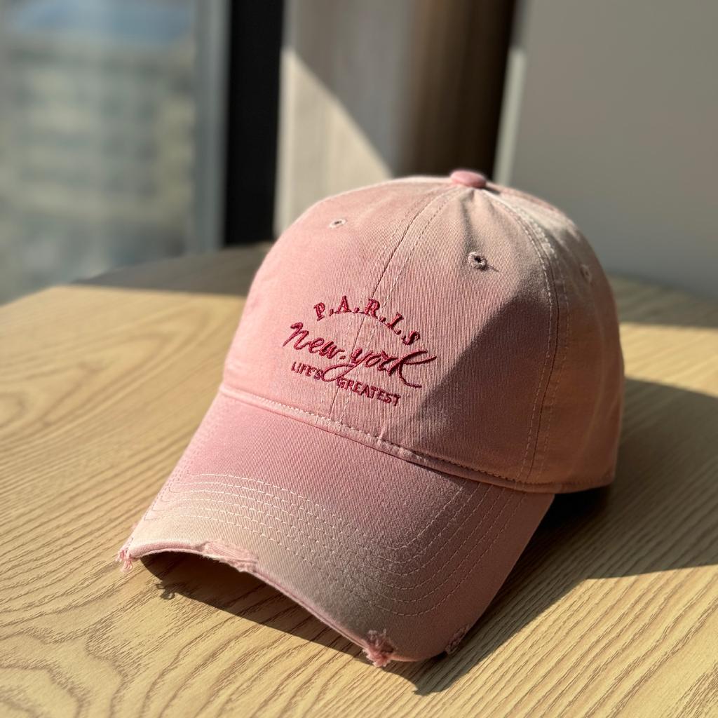 New letter-embroidered soft-top baseball cap for women, wide brim, makes the face appear smaller, duckbill cap for large head sizes