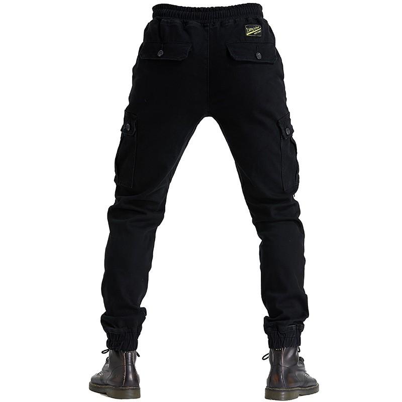 Herren Motorrad-Fahrhose Mit Knieschutz Taktisches Cargo-Design Baumwolle Outdoor Motorrad Schutzhose