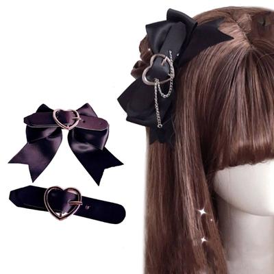 Gothic Bowknot Hairpin Punk Hair Clip Halloween Harajuku Hairpin for Girl