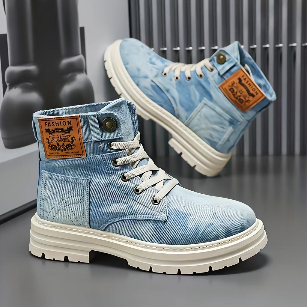 Botas de Senderismo de Caña Alta para Hombre Grande y Alto Zhenyuezu - Zapatos Ligeros Transpirables con Agarre Todoterreno, Suela de PVC Duradera para Exteriores, Urbanos, Fiestas