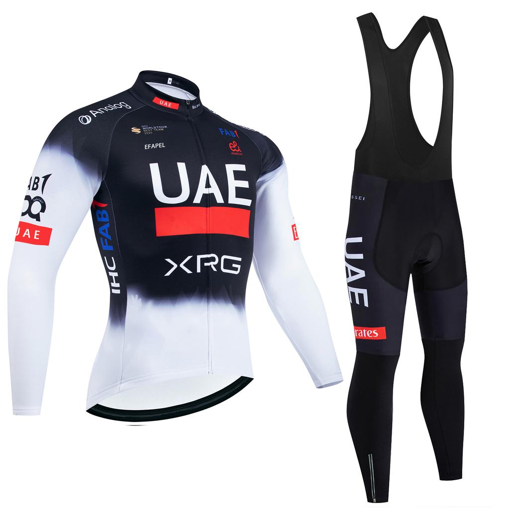 New Long Sleeve Cycling Jersey Bike Maillot Pants UAE Team Themal Fleece Ropa Ciclismo Winter Pro Bicycle Jacekt Clothing