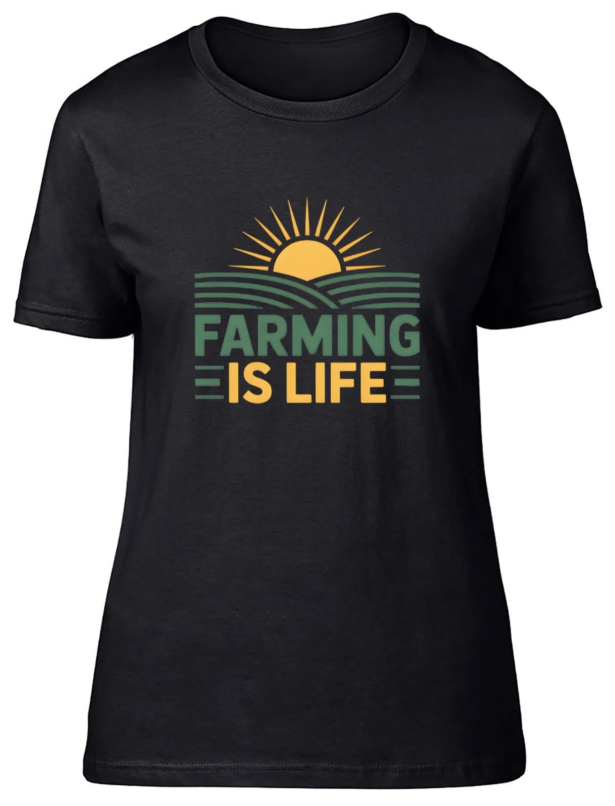 Farming is Life Farm Farmer Womens T-Shirt Ladies Gift Tee S