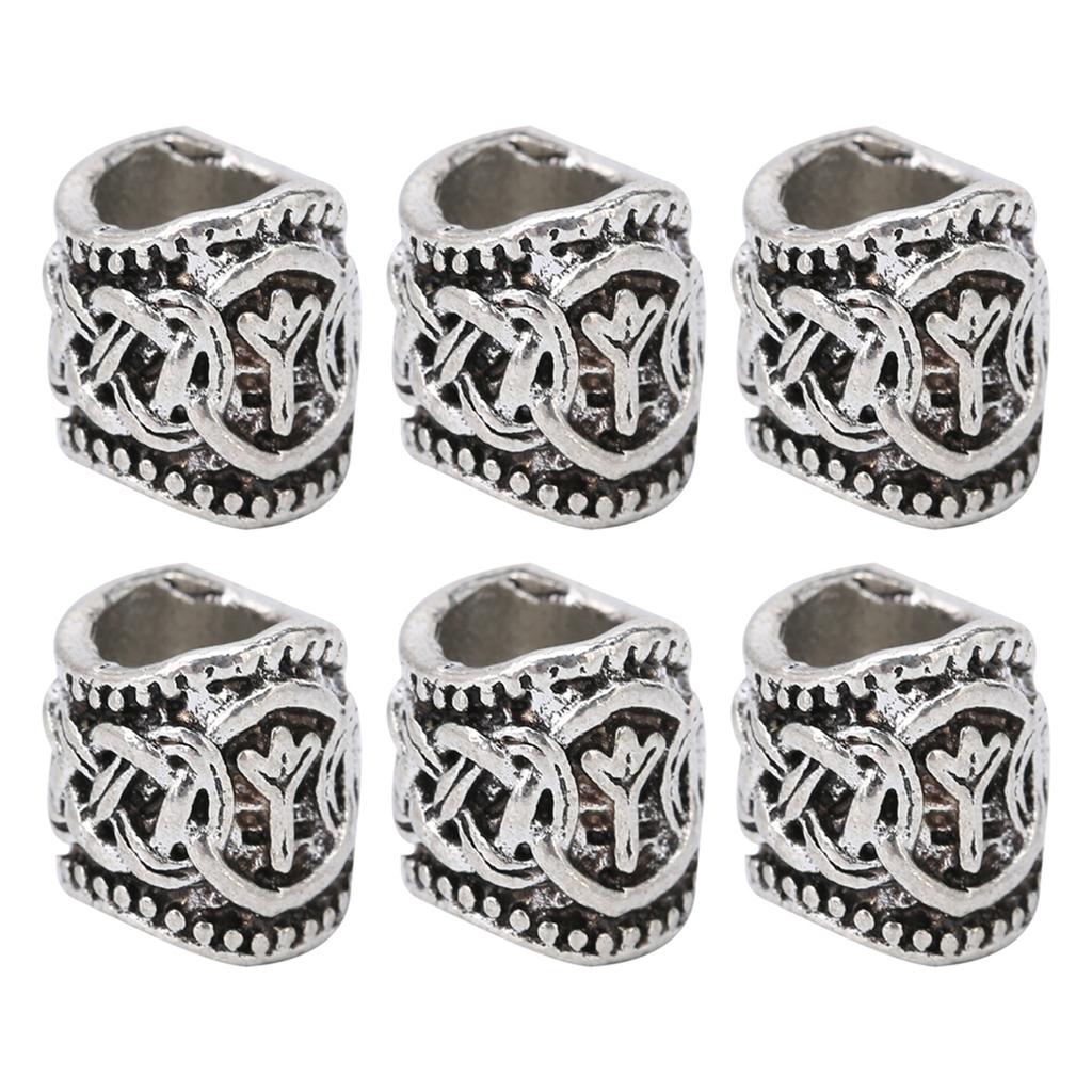 24pcs Alloy Vintage Beard Hair Beads Dreadlocks Hair Braiding Beads Jewelry Making Beads