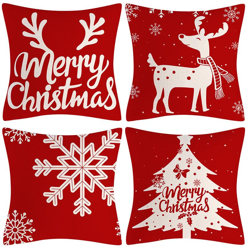 Christmas Pillowcase Combination Multi-patterned Cushion Party Festive Sofa Living Room Pillowcase Pillowcase
