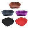 Rectangle Silicone Fryer Liner with Dual Handles Dishwasher Safe Non Stick Food Grade Heat Resistant Reusable Oven Baking Tray Basket Bowl