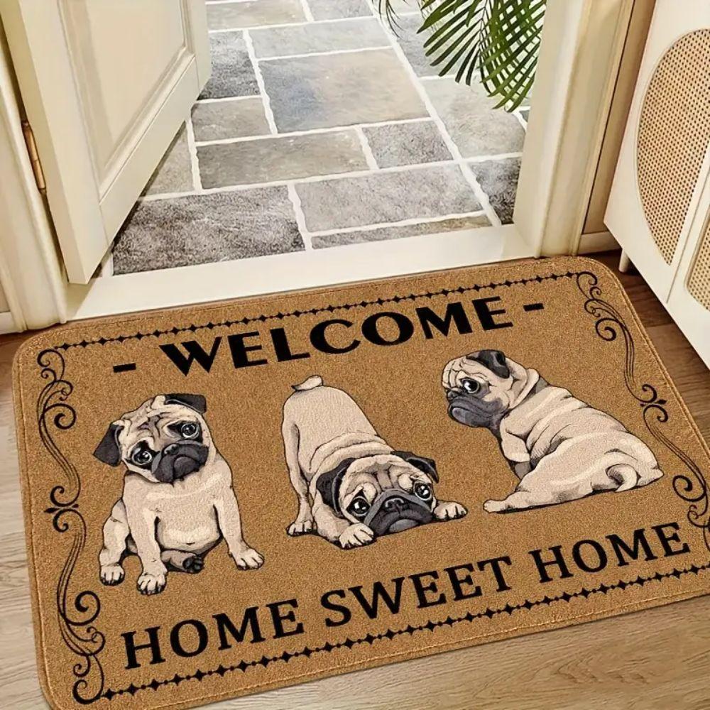 

Welcome Home Pomeranian Pattern Rug Living Room, Bedroom, Hallway Entrance Door Mat Soft Comfortable Floor Mat Home Decor 40x60cm 16x24inch