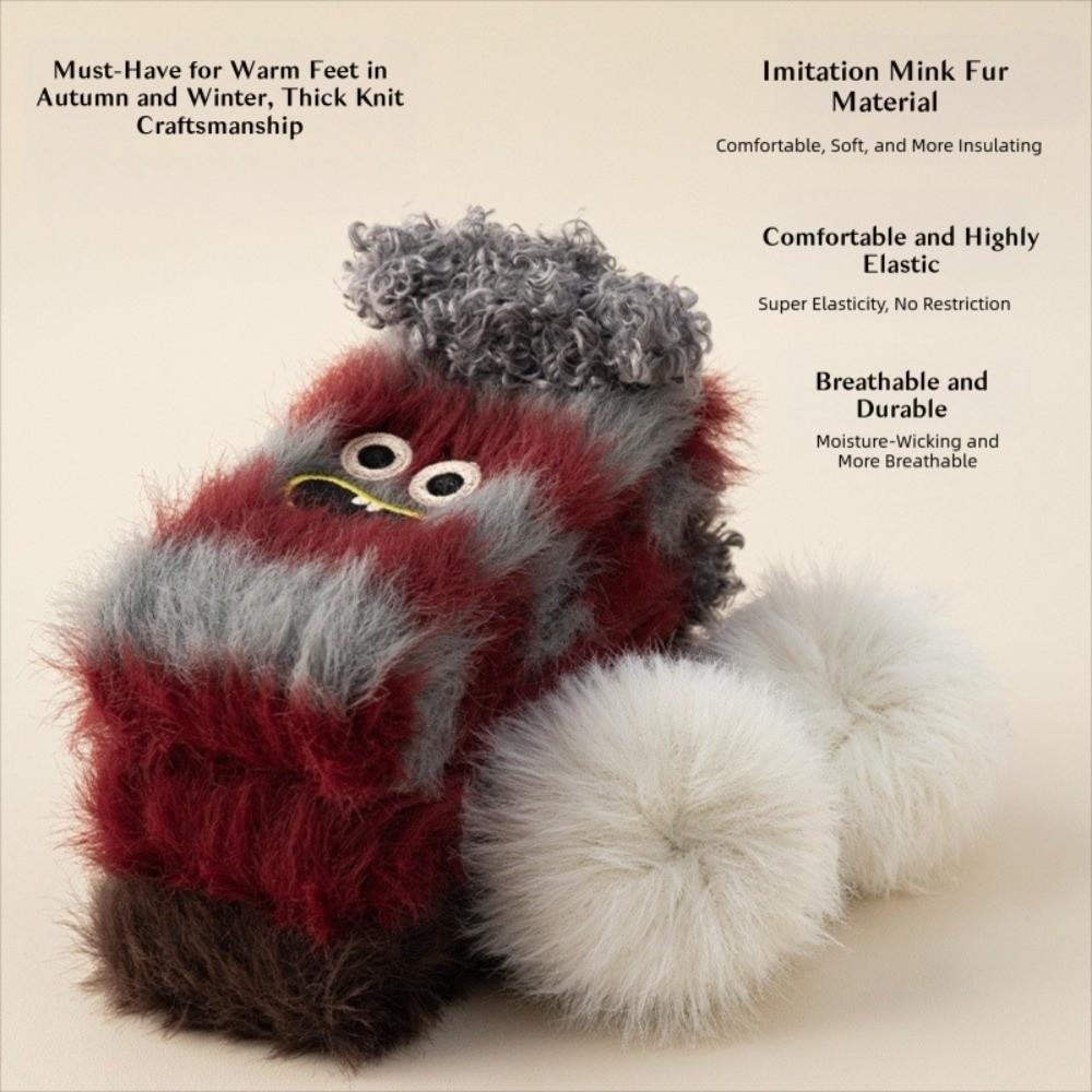 Kawaii Funny Winter Socks Cartoon Pattern Medium Tube Floor Socks Thickened Warm Tube Sock Winter Season