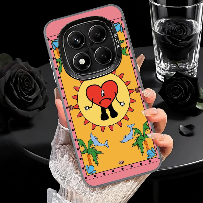 Bad Bunny Heart Shockproof Phone Case for Xiaomi Redmi Note 15 14 13 12 Pro Plus 11 11S 11T 5G Cover Anti Fall Fundas