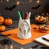 Desktop Storage Organizer Halloween Ghost Face Candy Bucket, 3D Printed Trick or Treat Snack Holder, Ornament Spooky Screaming for Indoor Home,