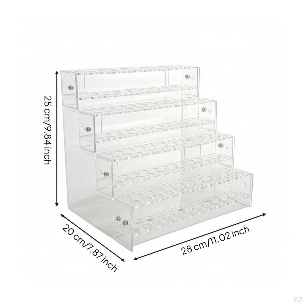 Acrylic Pen Holder Clear Stepped Display Space-Saving for Artists