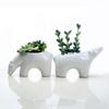 Scandinavian Style Ceramic Succulent Flower Pot, Creative Office Desktop Polar Bear Couple Green Plants Animal Potted Plants