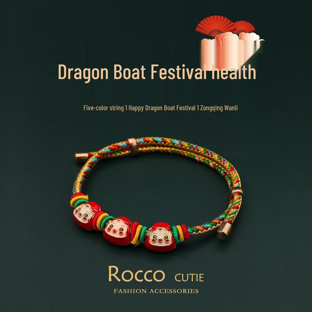 Dragon Boat Festival Handmade Multicolor Braided Bracelet - Unisex Five-Color Thread Jewelry