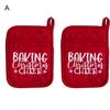 1 Pair Oven Mittens Christmas Style Thickened Ant-scalding Heat Insulated Hanging Hole Soft Oven Mitts Kitchen Cooking Baking Gift Oven Gloves