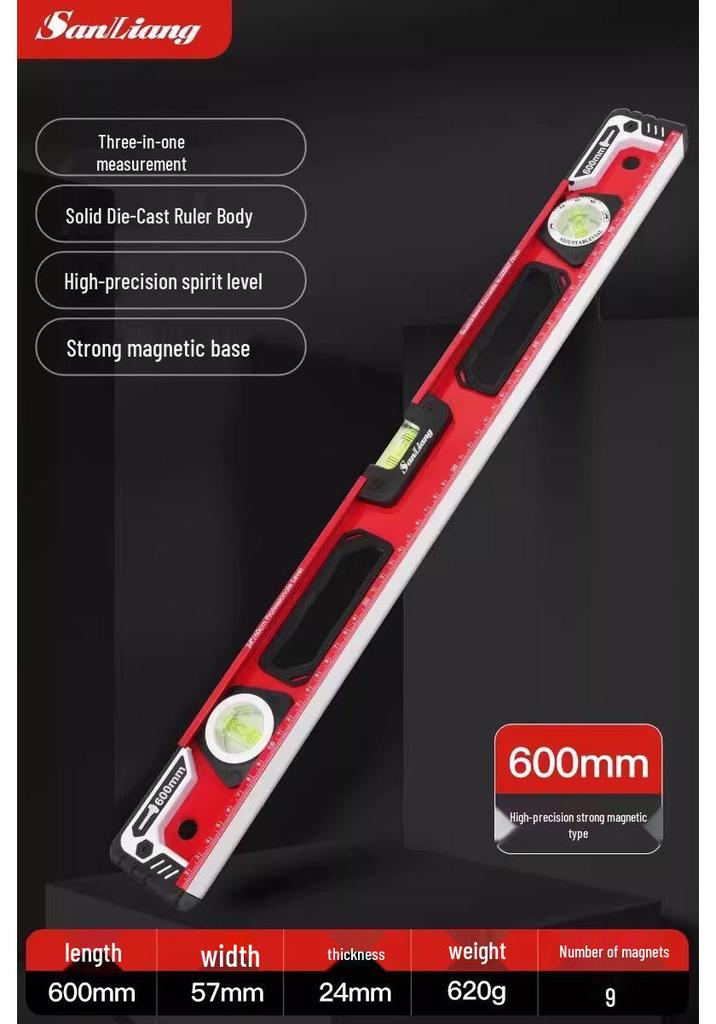 High-Precision Mini Magnetic Aluminum Level Ruler
