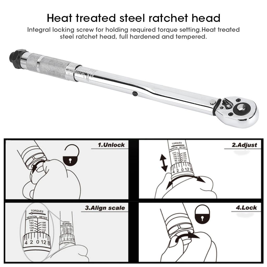 3 8in 19 110NM Torque Wrench High Precision Quick Release Preset Ratcheting Spanner Auto Repair ToolsWith Accessories