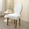Thickened Velvet Round Back Dining Chair Cover Solid Color Protective Seat Case  Hotel