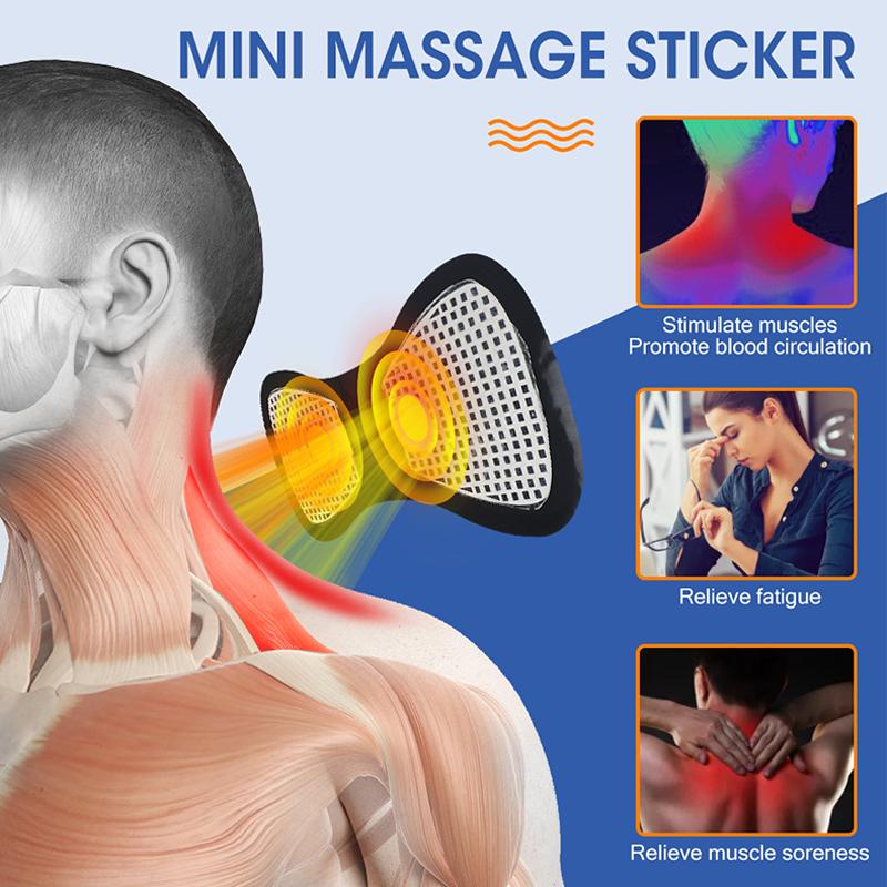 Elektrisches EMS-Nackenmassagegerät Mini Cervical Back Patch Stimulator Massageador Matte Tragbare Gel Pad Aufkleber Slim