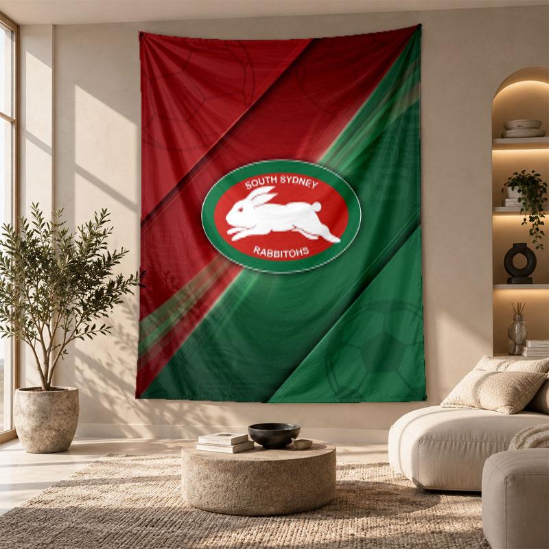 Decorative Tapestry,South Sydney Rabbitohs Printed Wall Art, Lightweight Wall Hanging For Bedroom Background