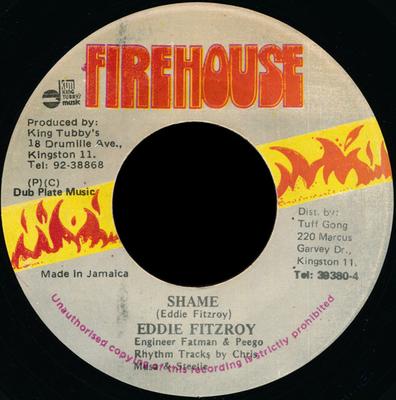 7inch Record EDI FITZROY  Shame NONE Firehouse 1987 Jamaica Reggae Ska  Dub Used