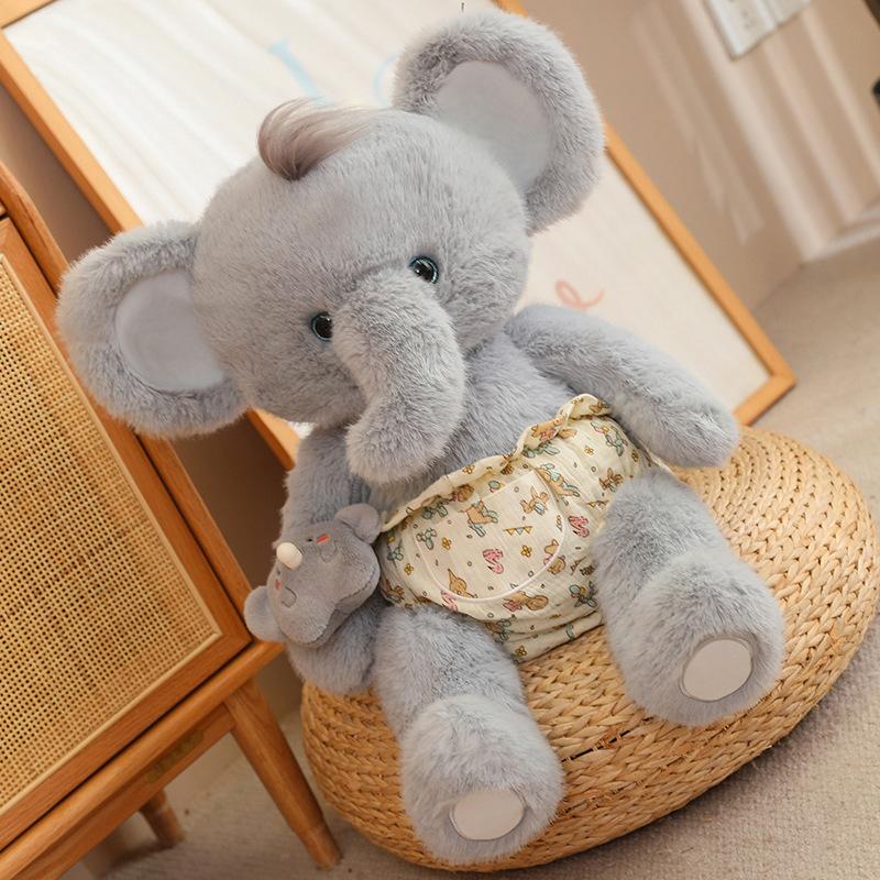 Infant Elephant Stuffed Plush Playthings Cute Elephant Soft Animal Plushies Dolls Happy Children 1st 2nd 3rd Birthday Party Gifts Babyshower 45cm