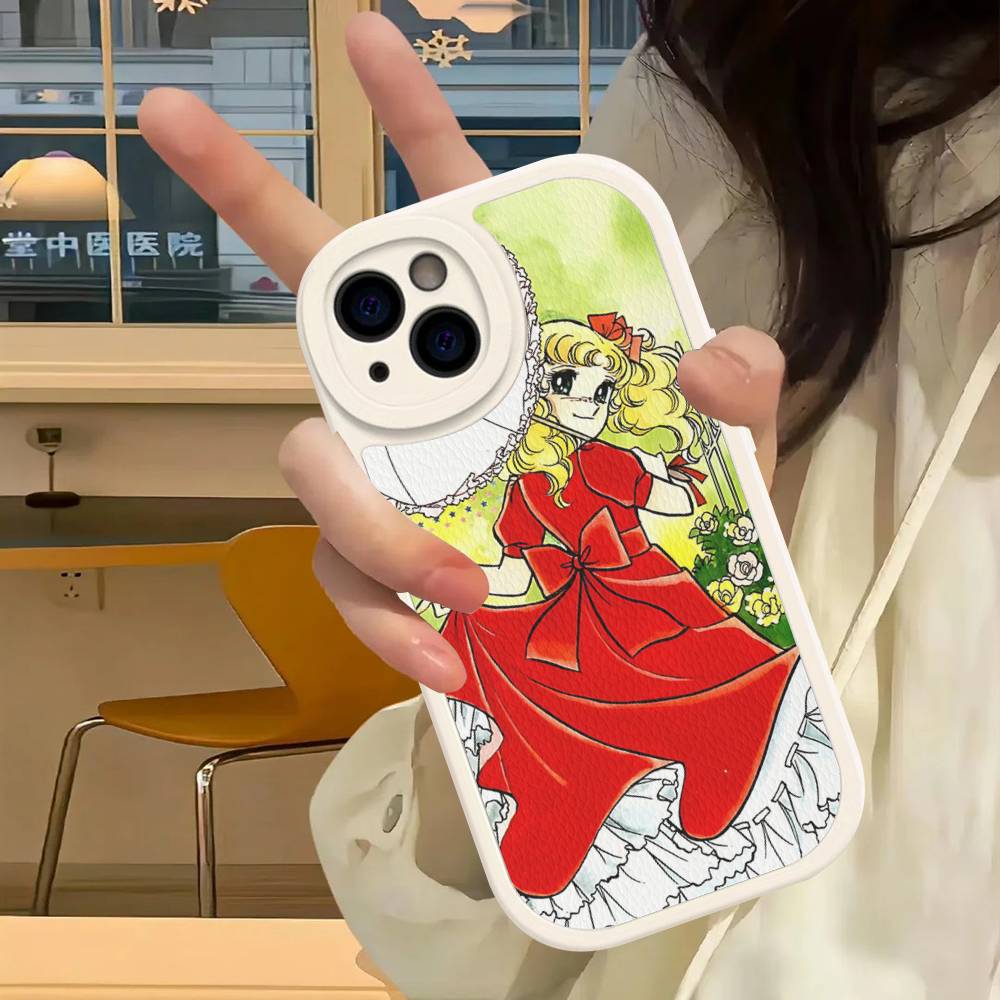 

Classic C-Candy C-Candy Anime Leather Phone Case For IPhone 16 14 15 Pro Plus 13 12 11 Pro Max Silicone Cover iPhone 14 plus